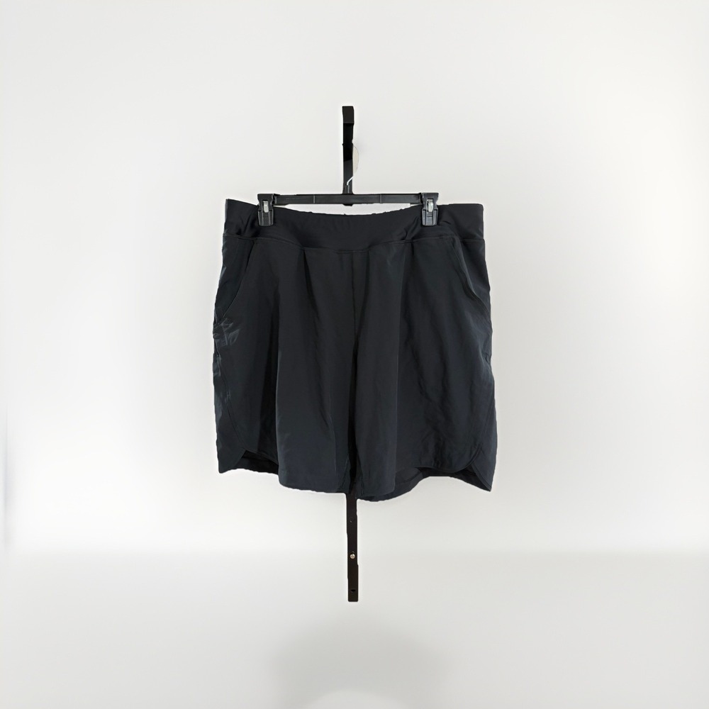 Lands End womens swim trunks suit bottoms BLACK STRETCH shorts plus 22W EUC P66